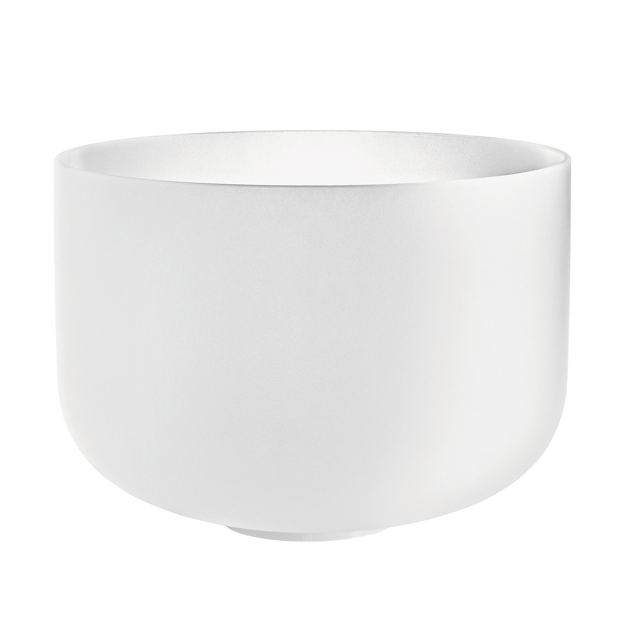 14" White-Frosted Crystal Singing Bowl, Note G3, Throat Chakra