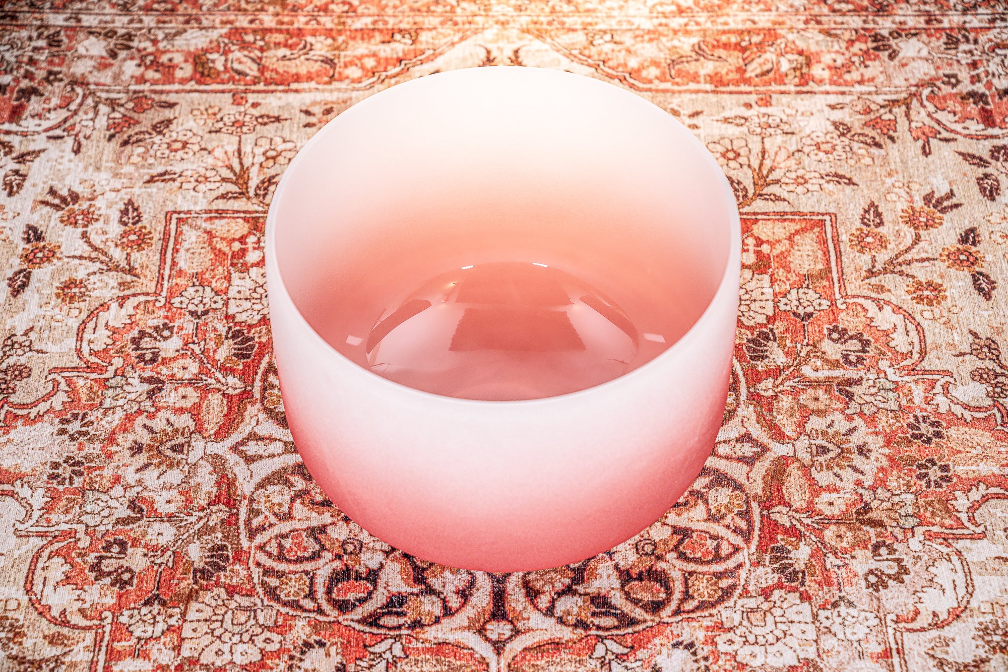 14" Color-Frosted Crystal Singing Bowl, Red, Note C4, Root Chakra