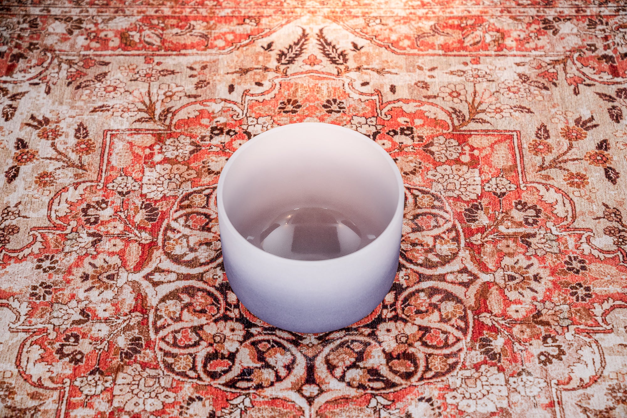 9" Color-Frosted Crystal Singing Bowl, Dark Blue, Note A4, Brow Chakra