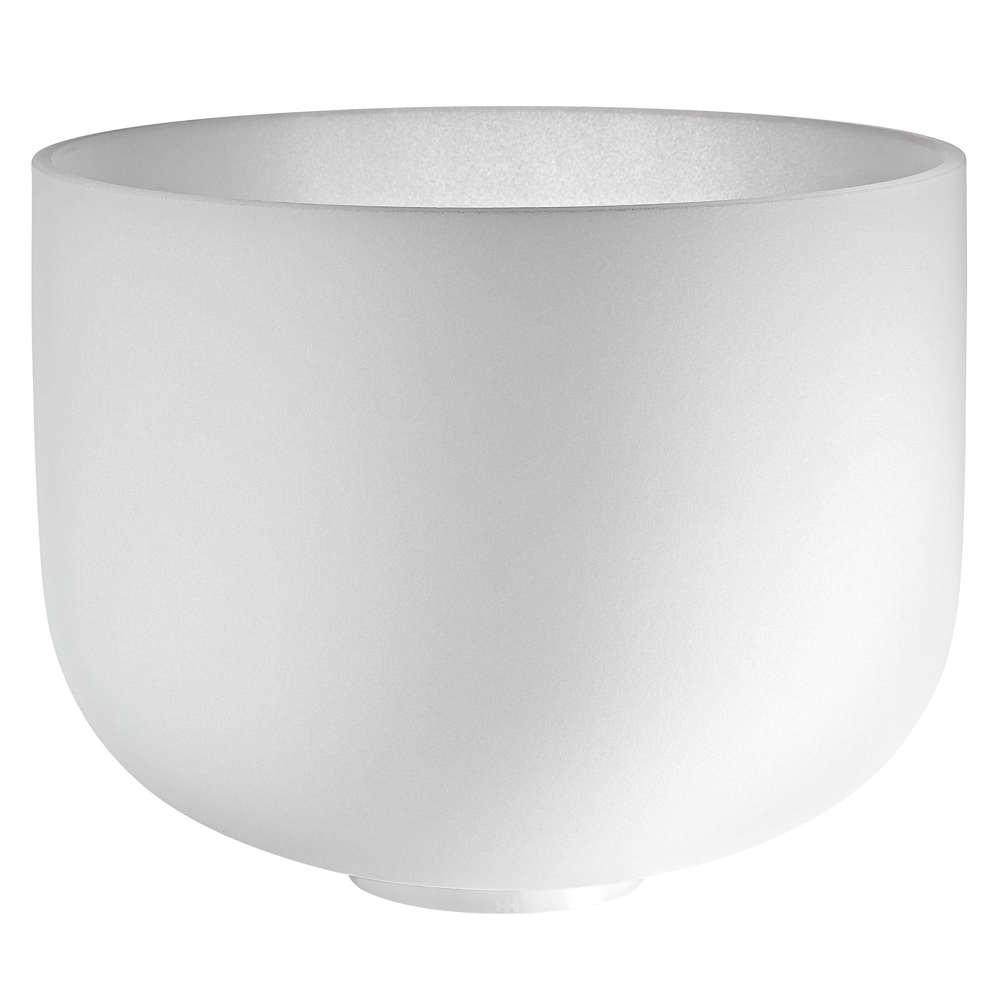 12" White-Frosted Crystal Singing Bowl, Note G3, Throat Chakra