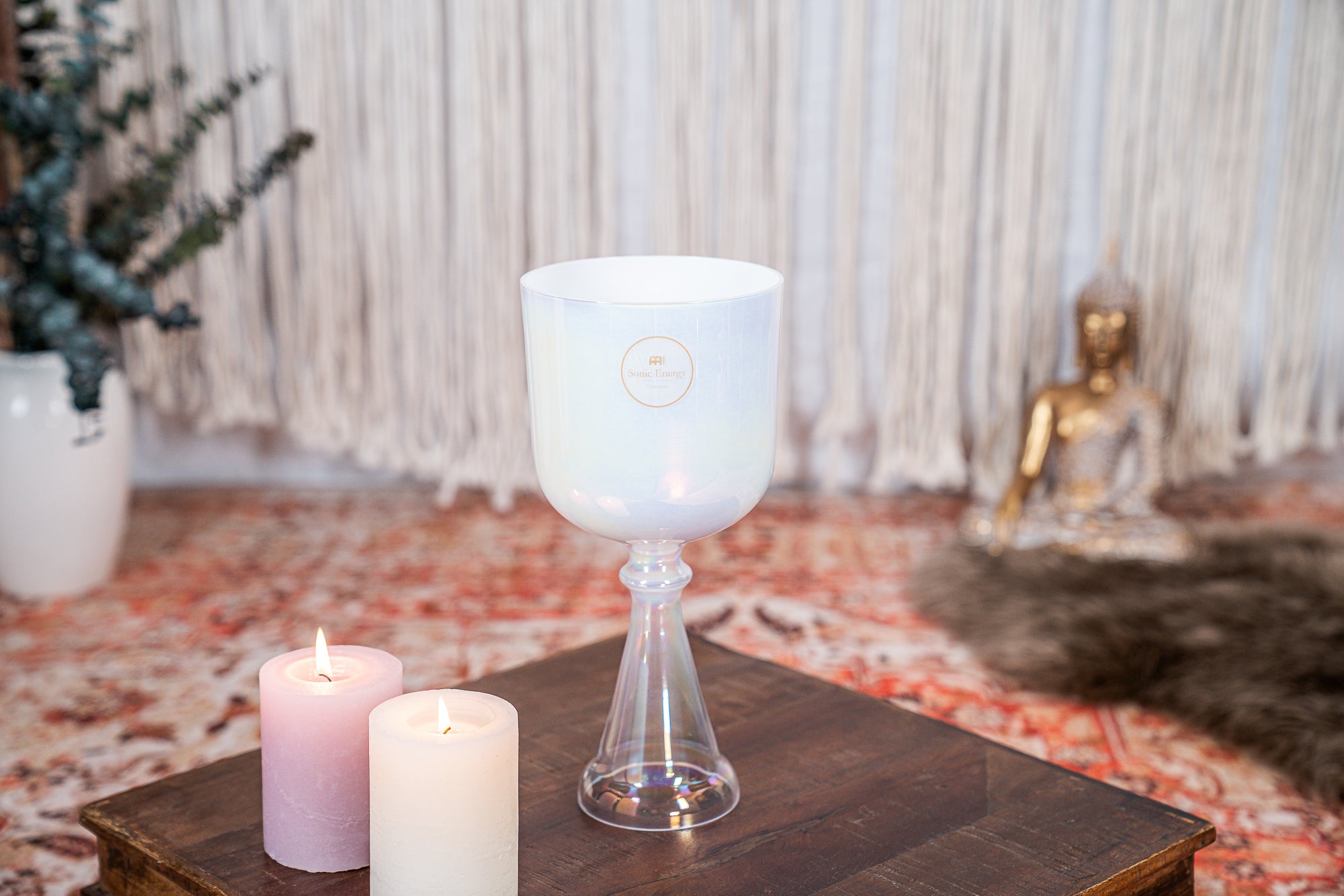 5.5" Crystal Singing Chalice, A4, Creamy, Brow Chakra