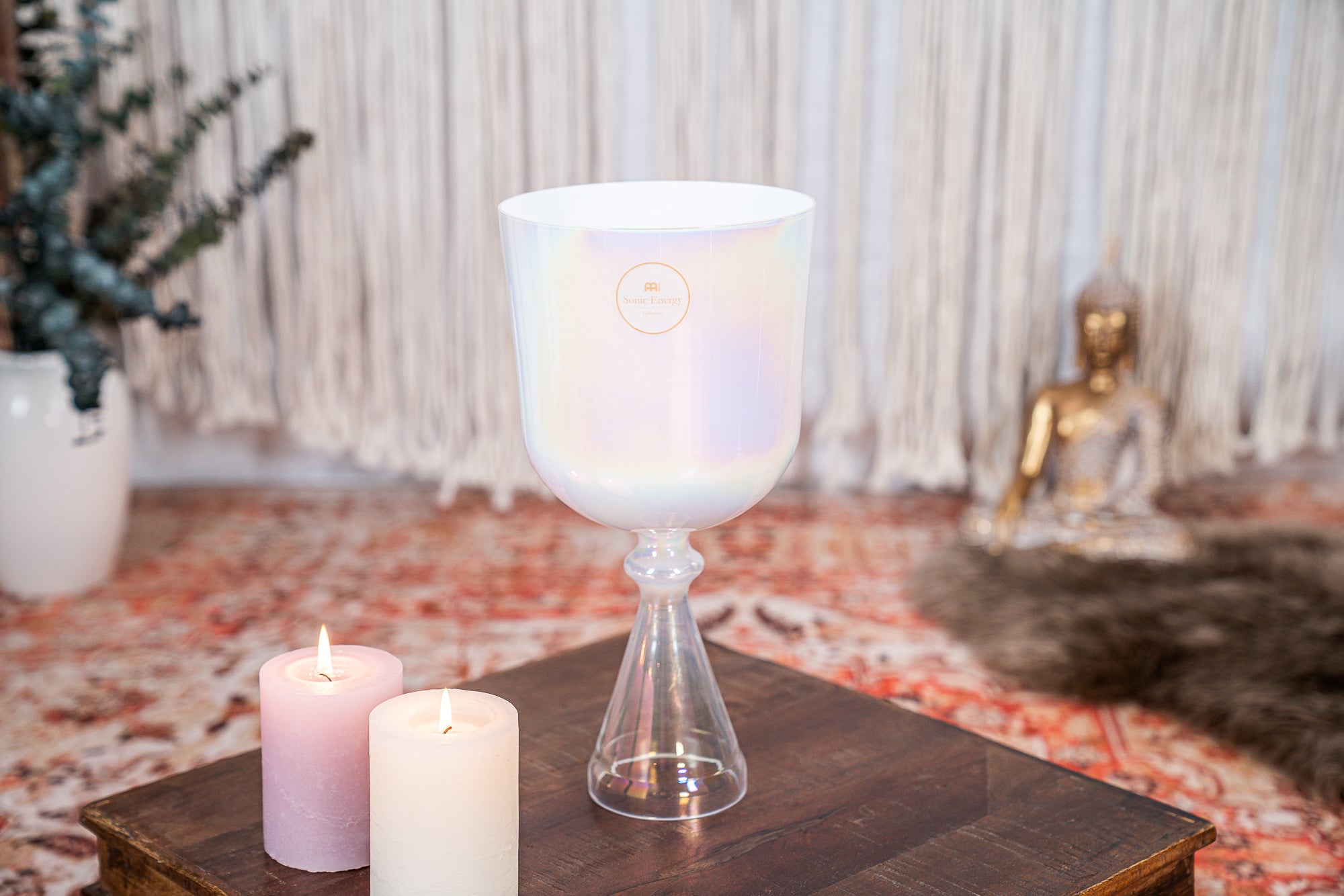 6.75" Crystal Chalice, C4Singing, Creamy, Root Chakra