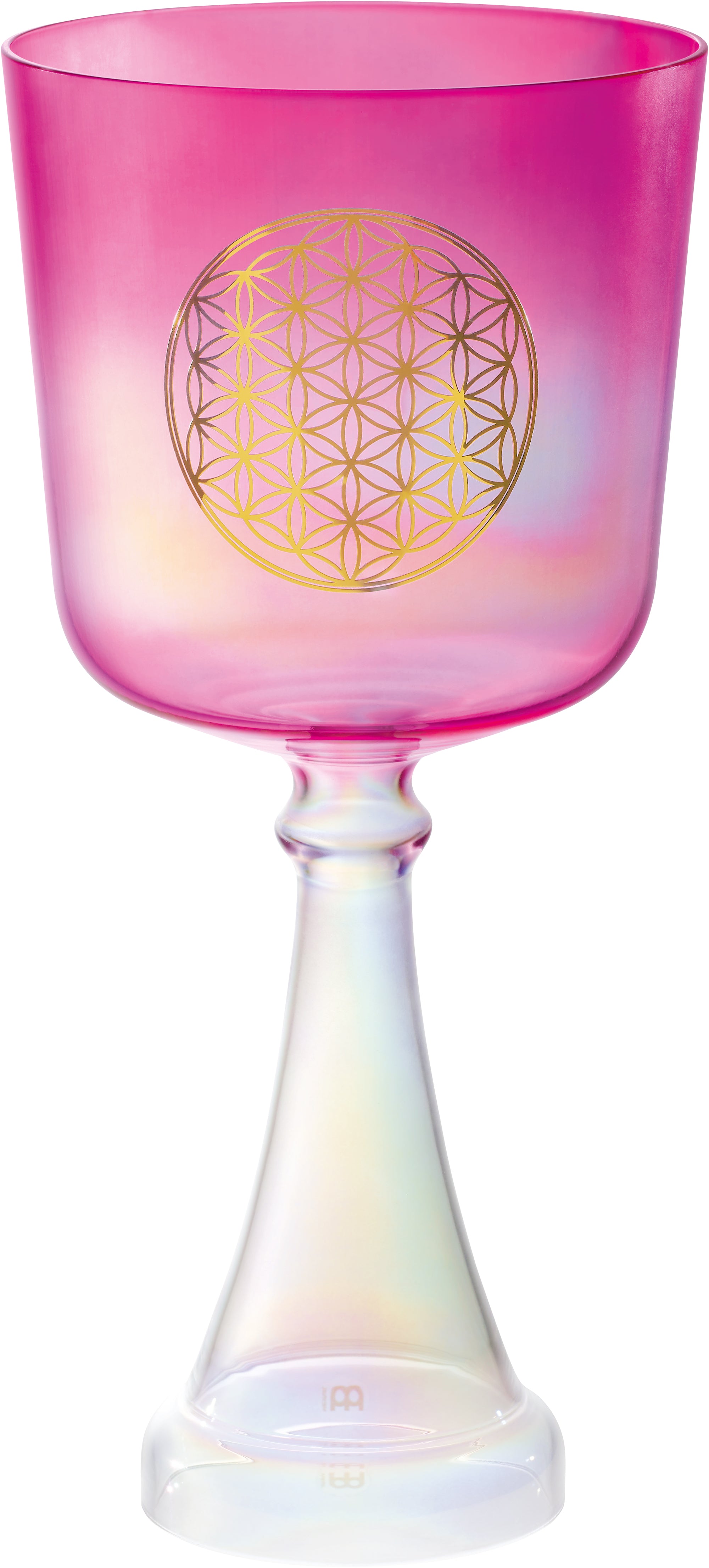 6" Crystal Singing Chalice, F4, Pink, Heart Chakra, Flower of Life
