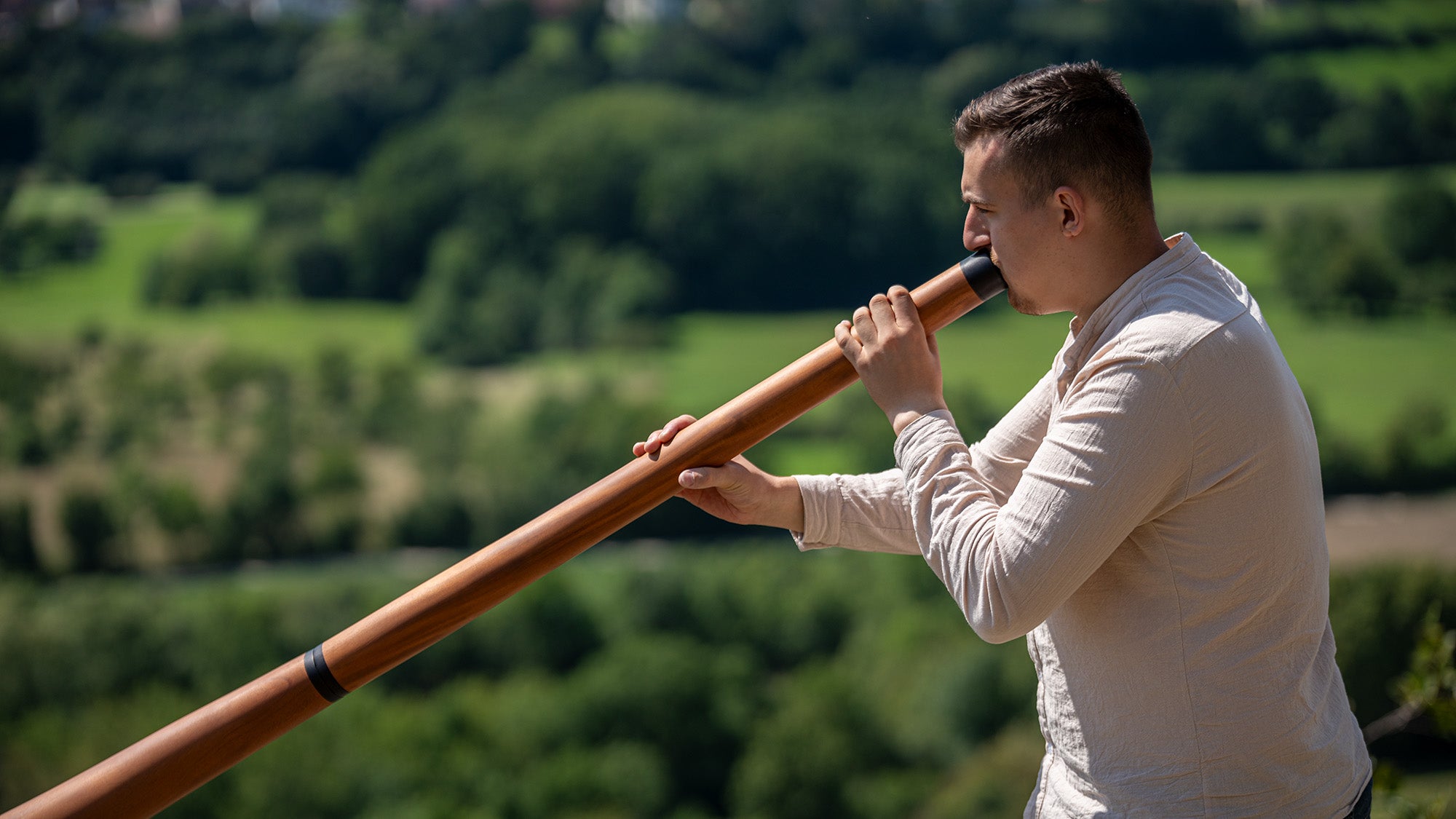 73.2" Sliced Pro Didgeridoo, Tuning D, Natural
