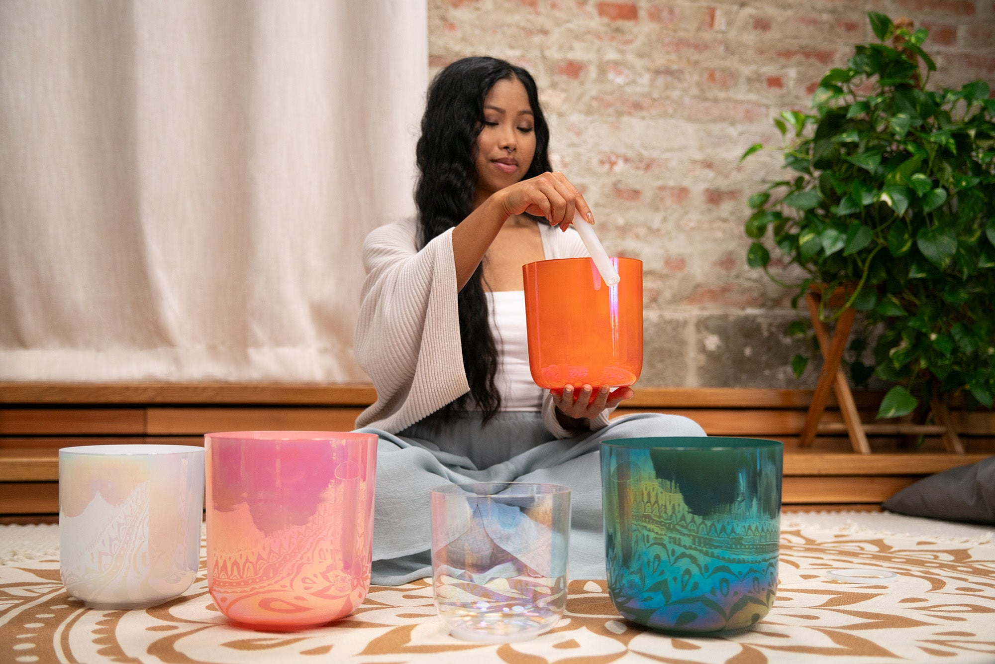 6" Essence Crystal Singing Bowl, Note E4, Clear, Solar Plexus Chakra, 440 Hz