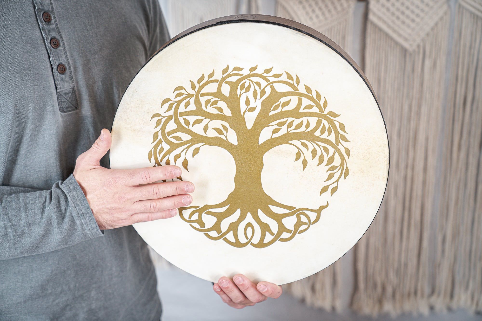 16" Designed Hand Drum, Tree of Life