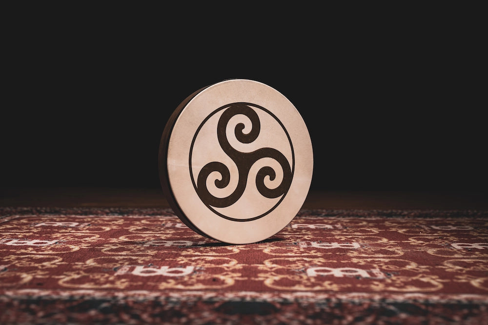 16" Designed Hand Drum, Triskele