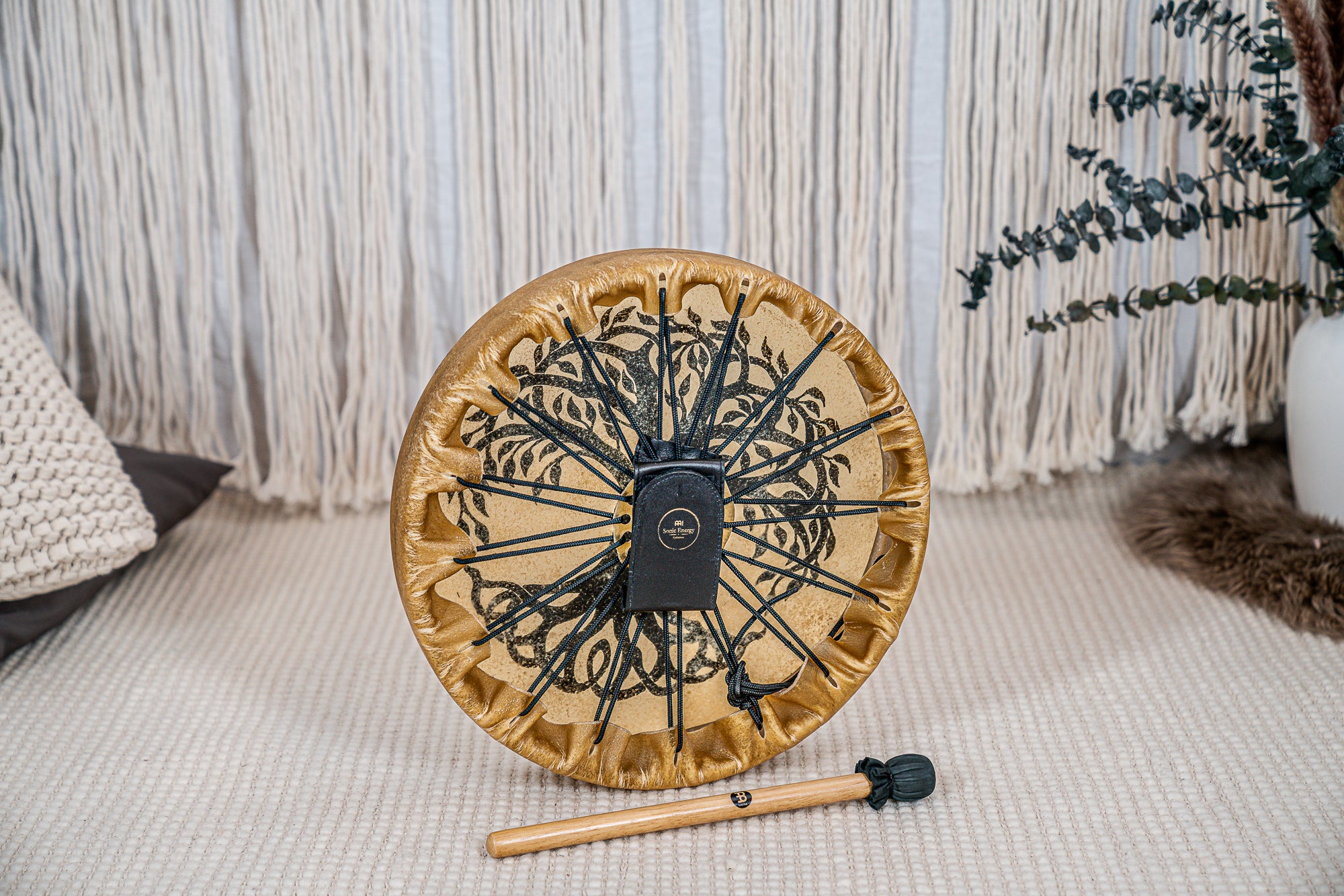 15" Native American-Style Hoop Drum, Tree of Life