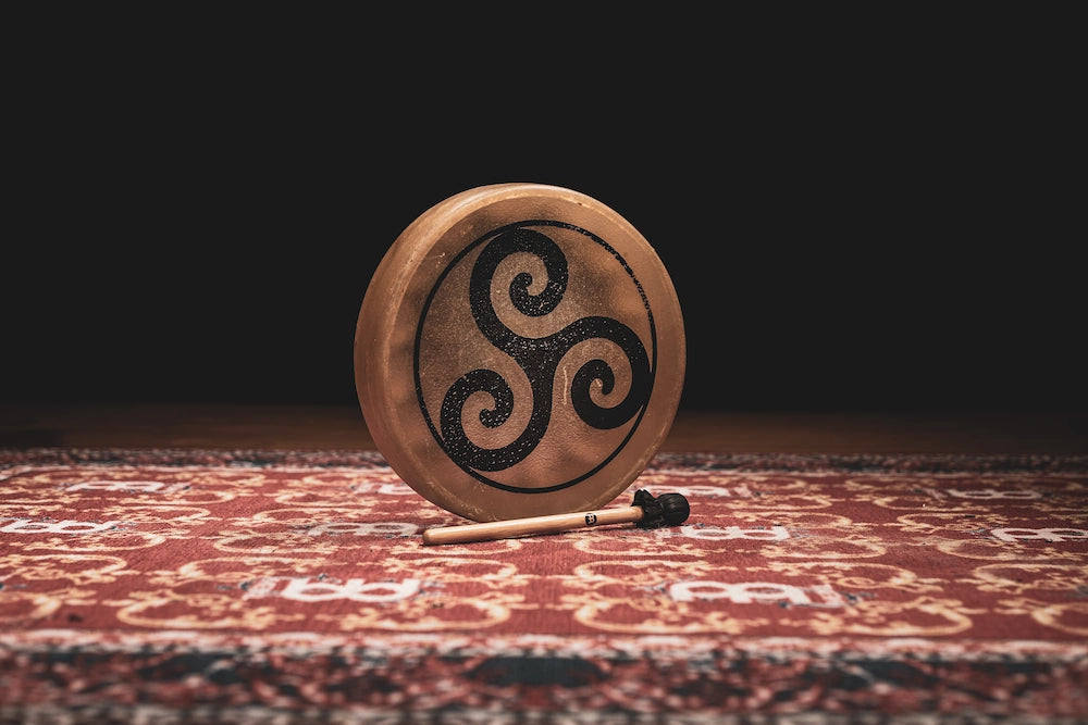 15" Native American-Style Hoop Drum, Triskele