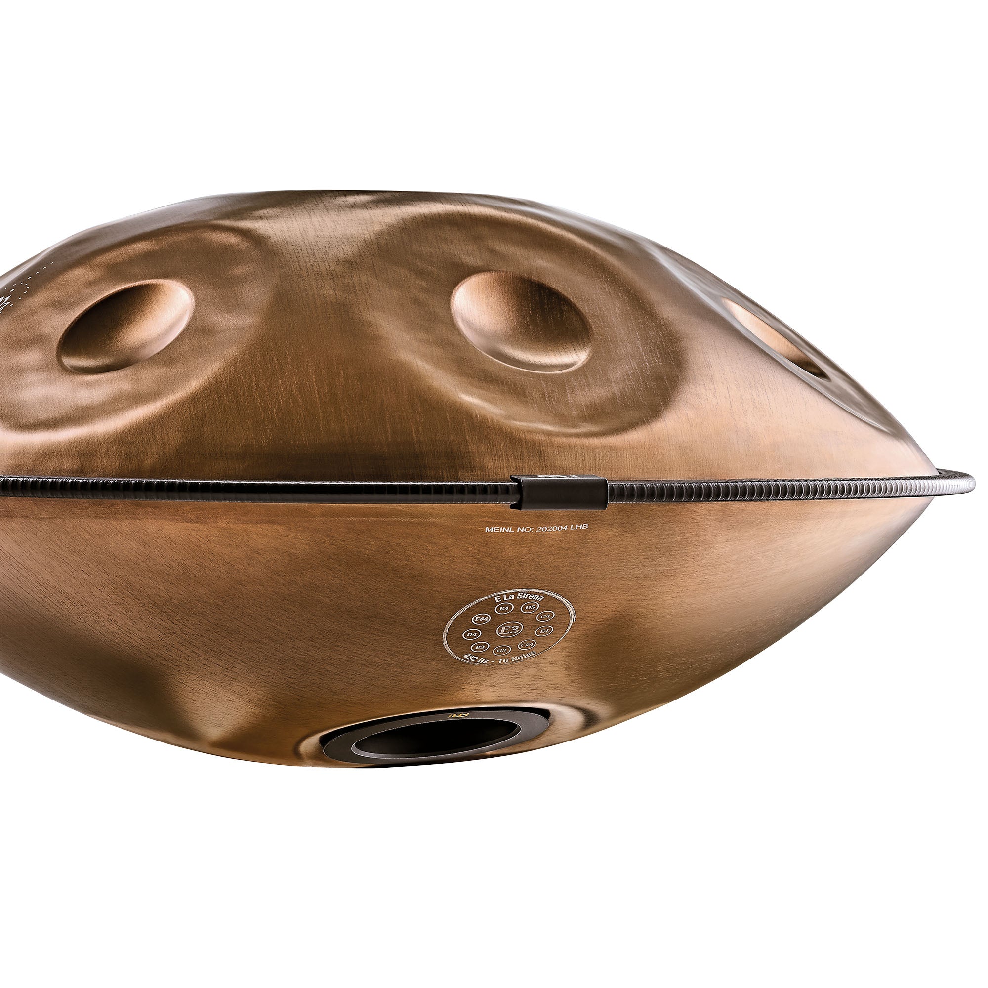 Sensory Handpan, E La Sirena, 10 Notes, Vintage Copper, Engraved Design