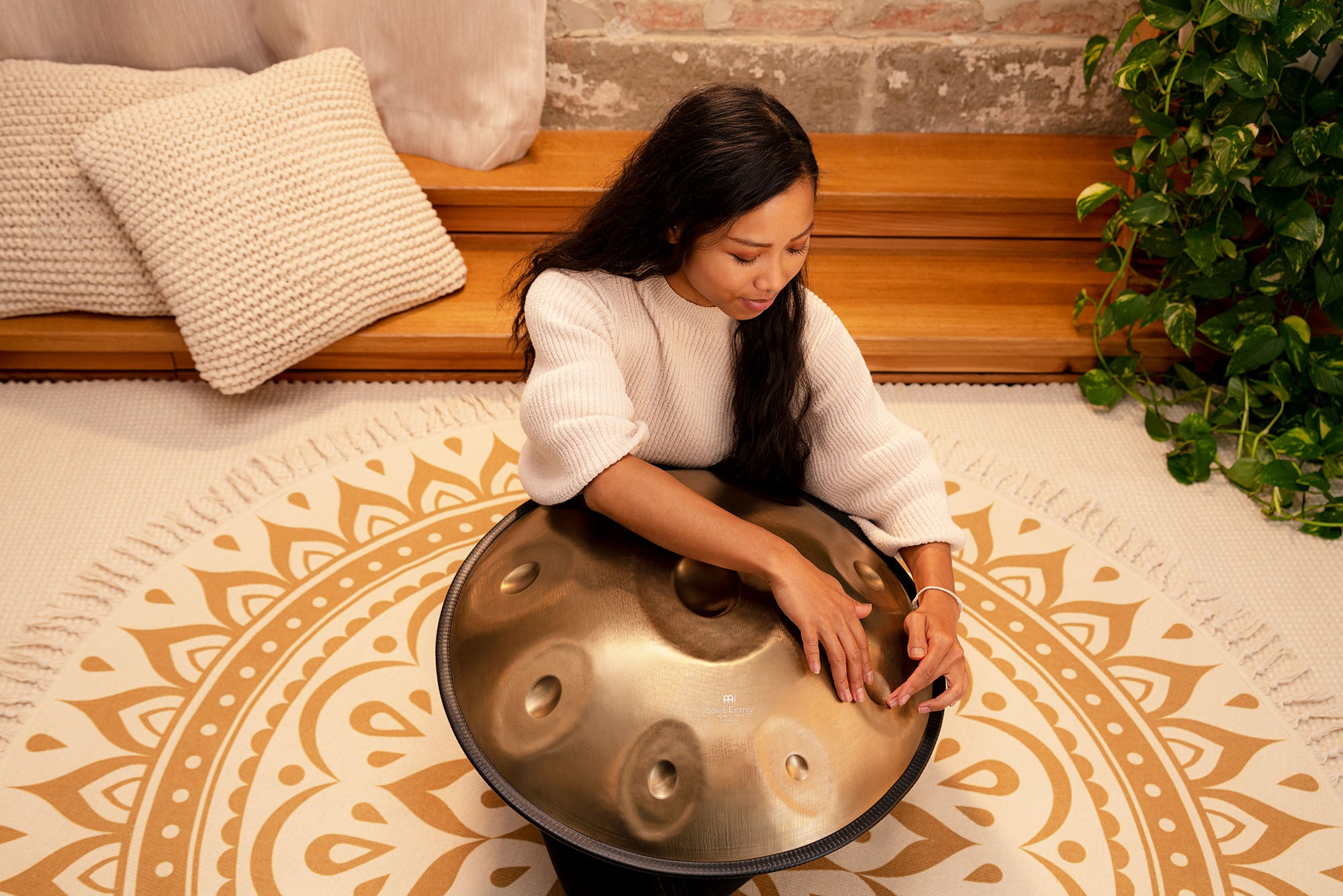 Sensory Handpan, D Kurd, 9 Notes, Vintage Gold