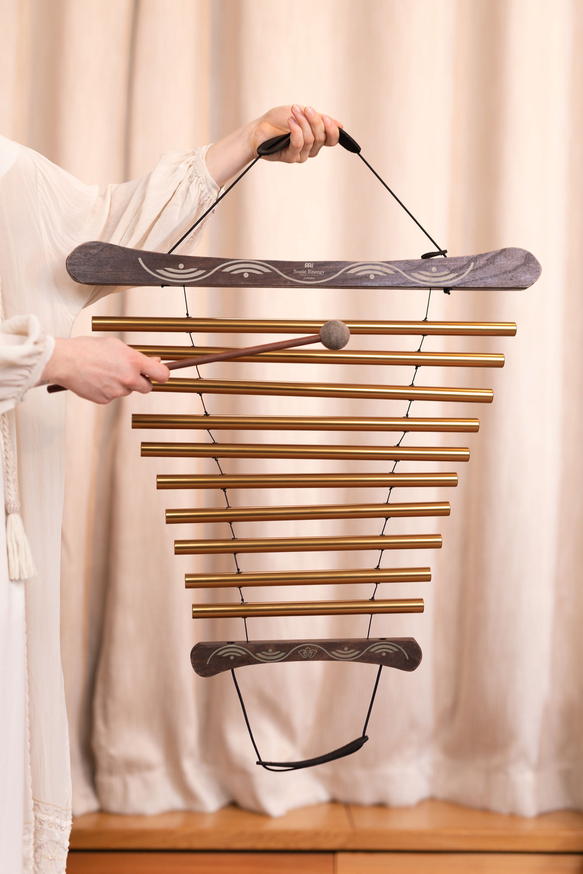 35" Meditation Flow Chime, 440 Hz, 10 Notes, G Major, Bronze