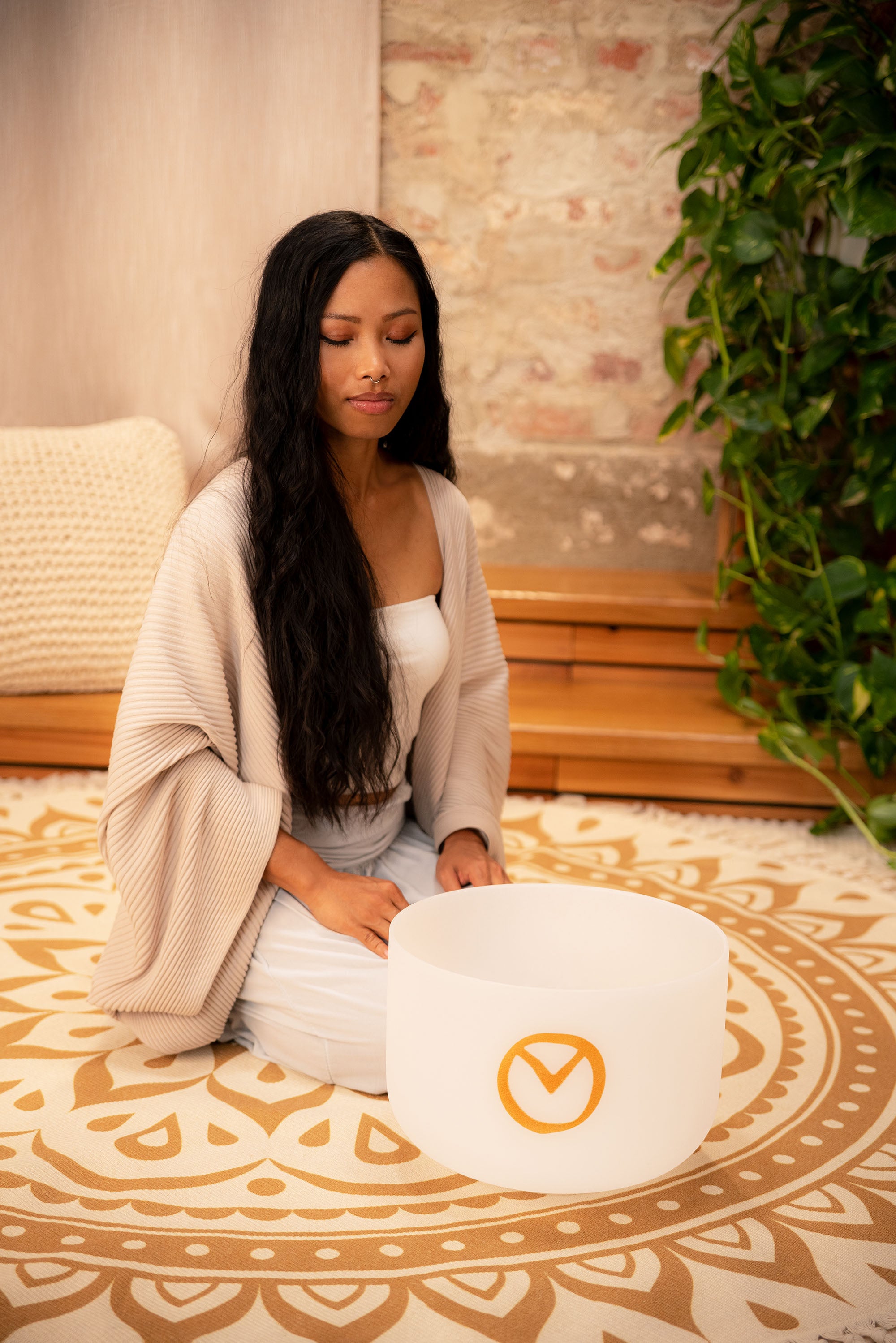 12" Planetary Tuned Crystal Singing Bowl, Synodic Day 194.18 Hz