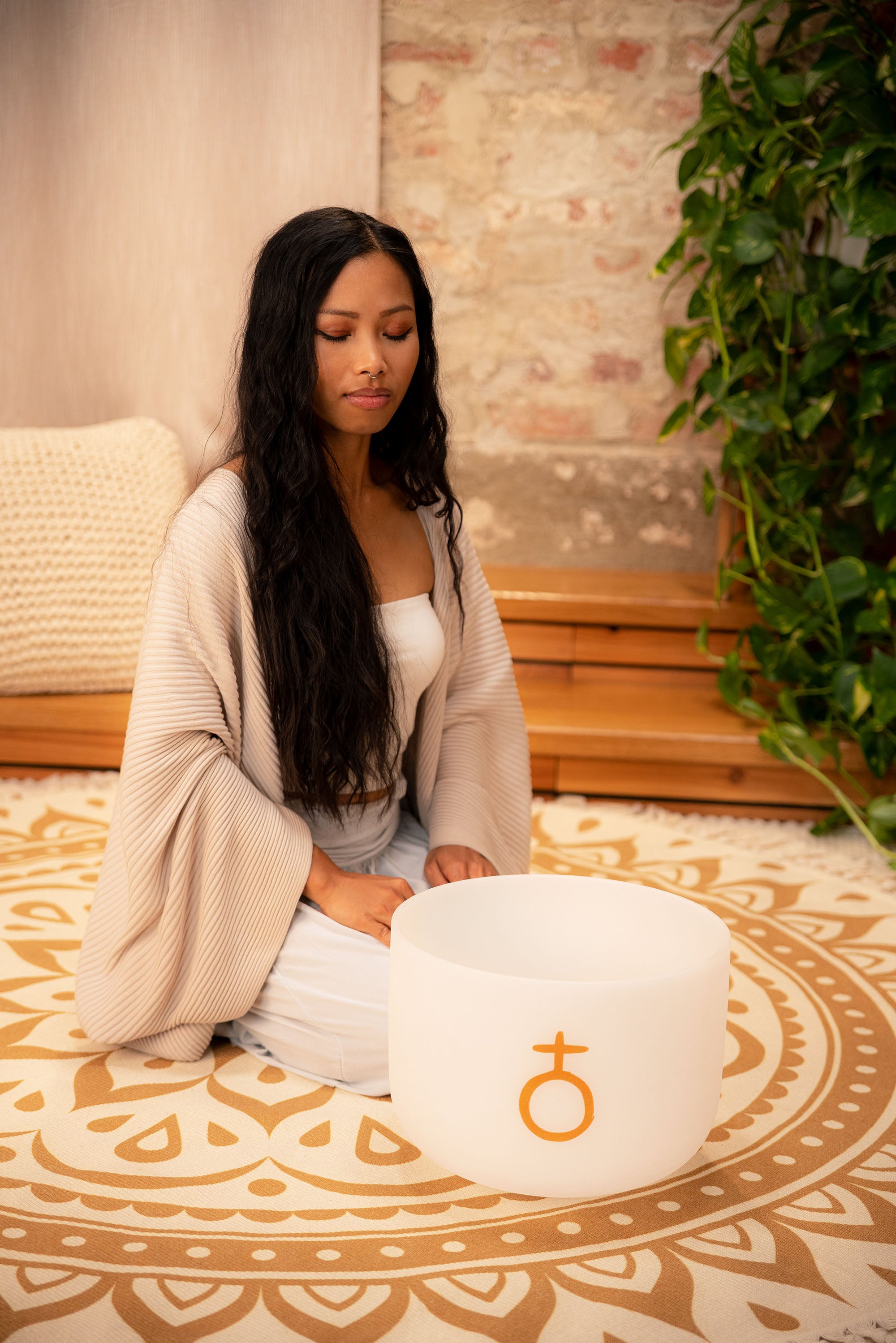 12" Planetary Tuned Crystal Singing Bowl, Earth Year / Om 136.10 Hz