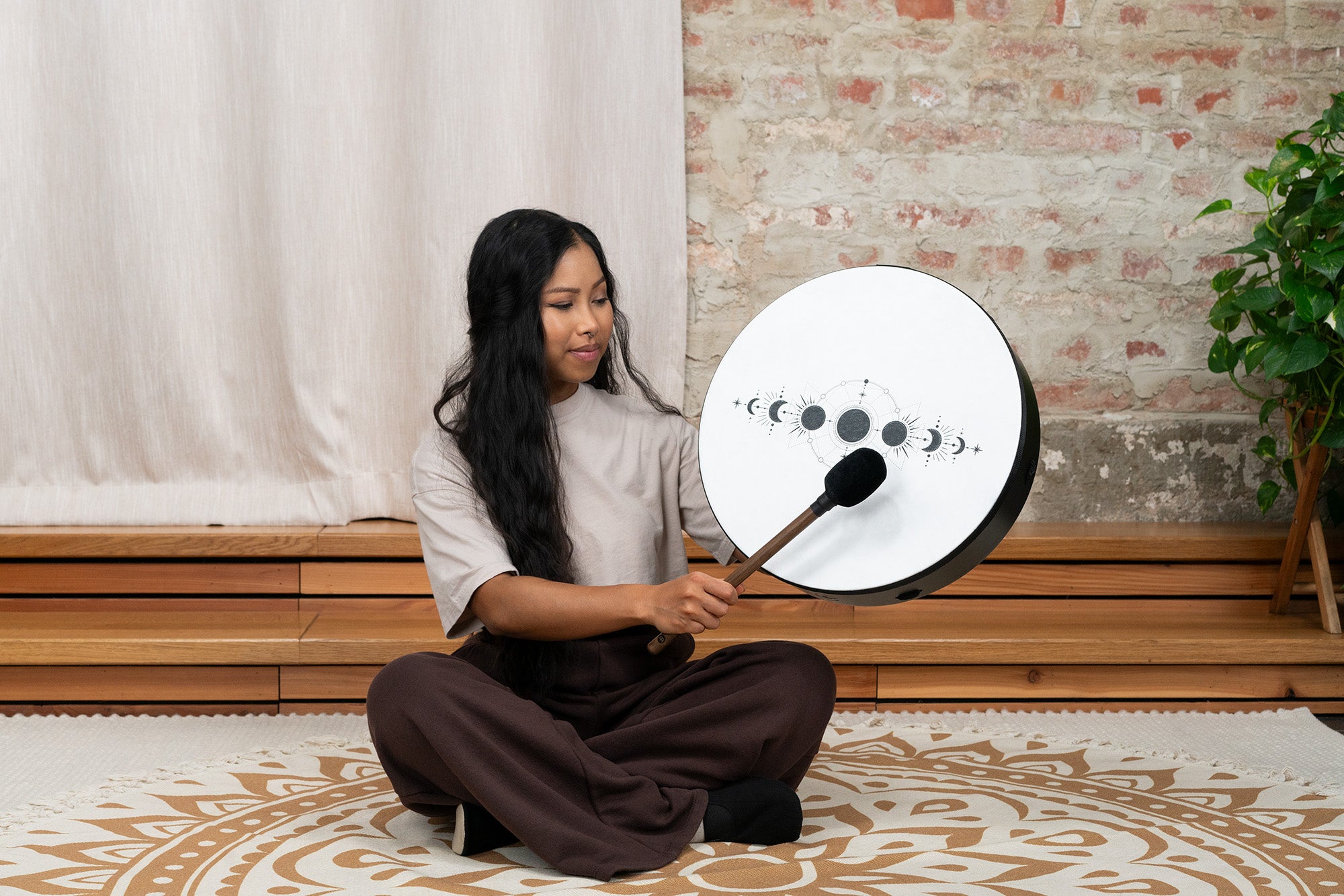 16" Ritual Drum, Moon Phases, True Feel Synthetic Head