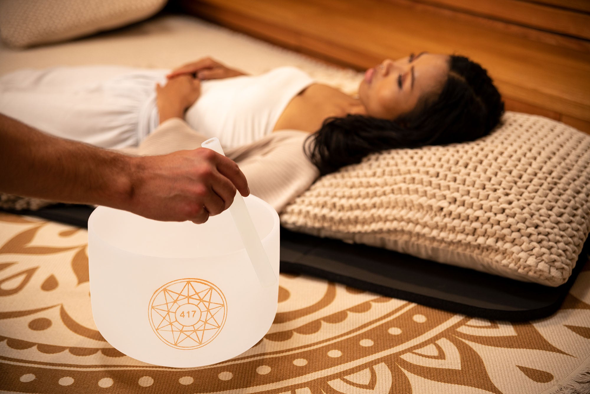 10" Solfeggio Crystal Singing Bowl, Re 417 Hz, Note G