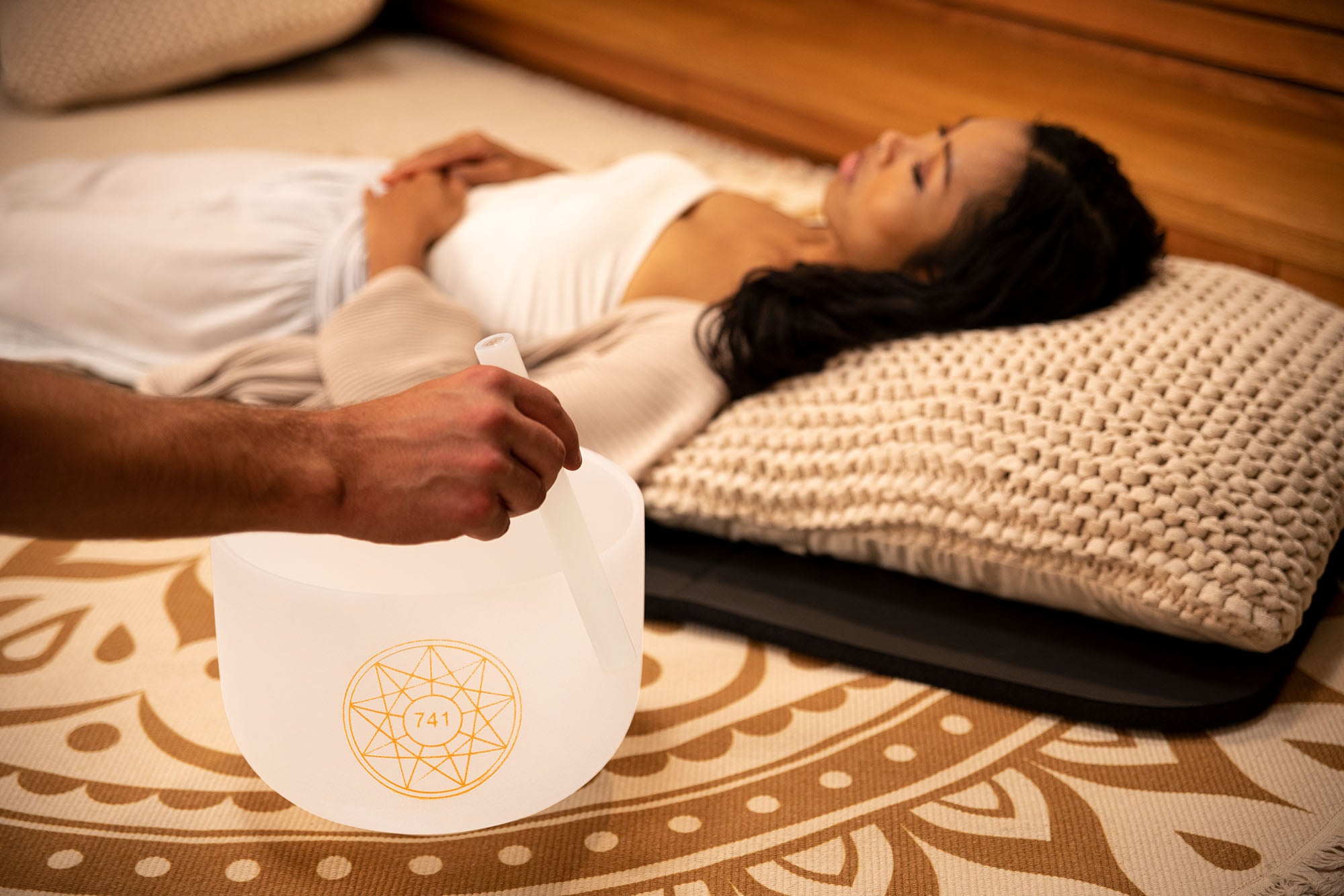 10" Solfeggio Crystal Singing Bowl, Sol 741 Hz, Note F