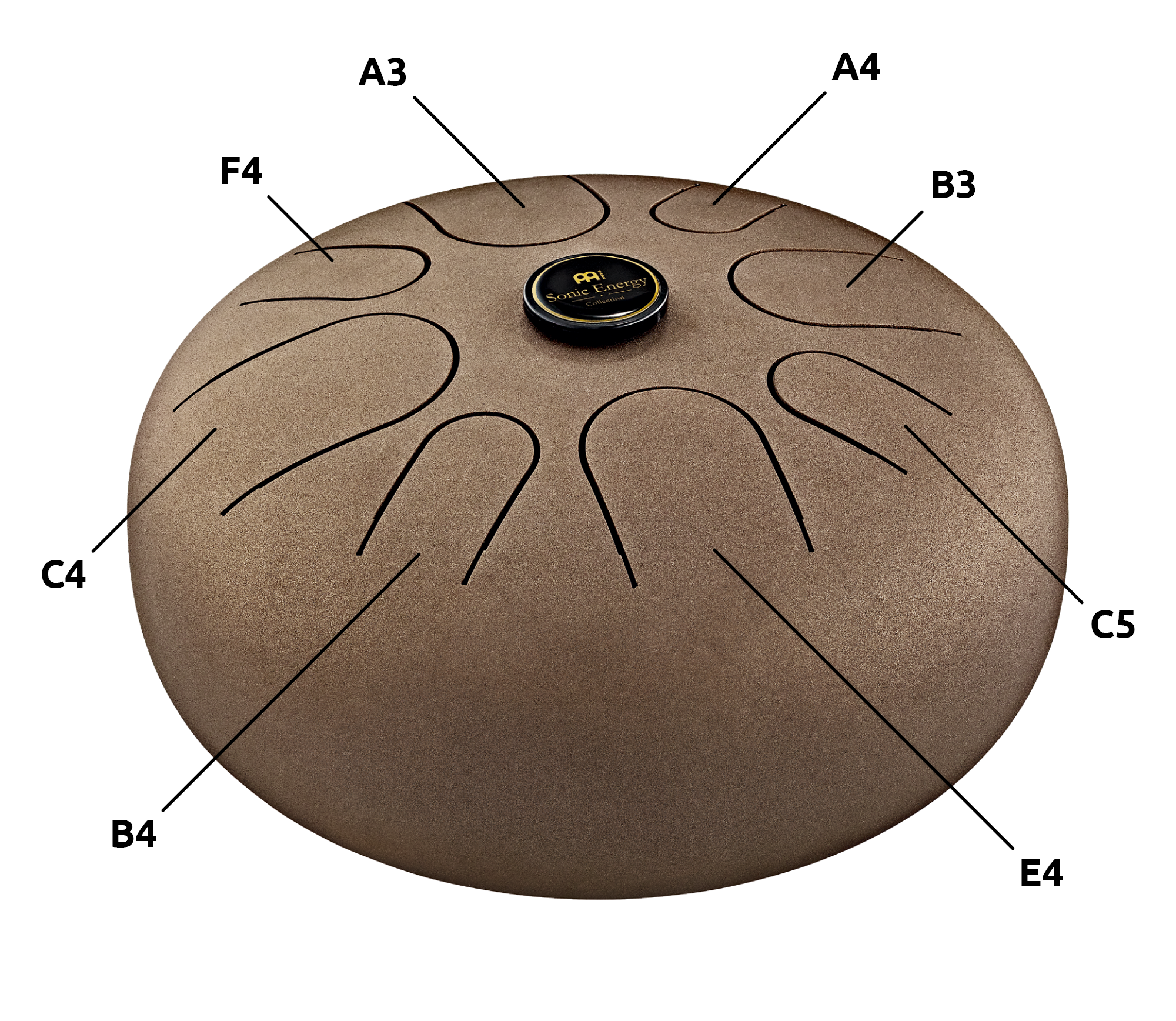 12" Steel Tongue Drum, A Akebono, Vintage Brown