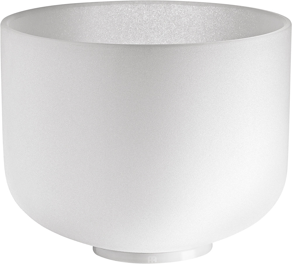 10" White-Frosted Crystal Singing Bowl, Note E4, Solar Plexus Chakra