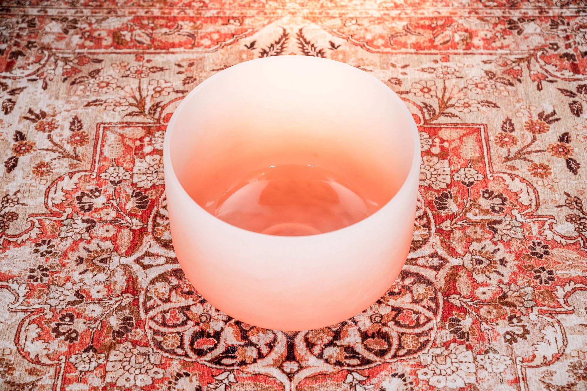 13&quot; Color-Frosted Crystal Singing Bowl, Orange, Note D4, Sacral Chakra