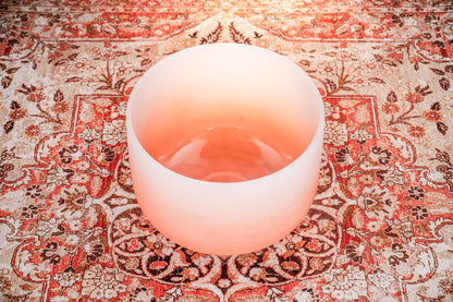 13&quot; Color-Frosted Crystal Singing Bowl, Orange, Note D4, Sacral Chakra