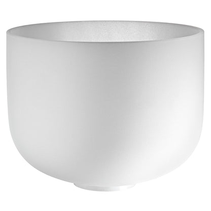 12&quot; White-Frosted Crystal Singing Bowl, Note B3, Crown Chakra