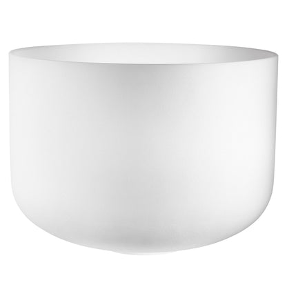 16&quot; White-Frosted Crystal Singing Bowl, Note D3, Sacral Chakra 440hz