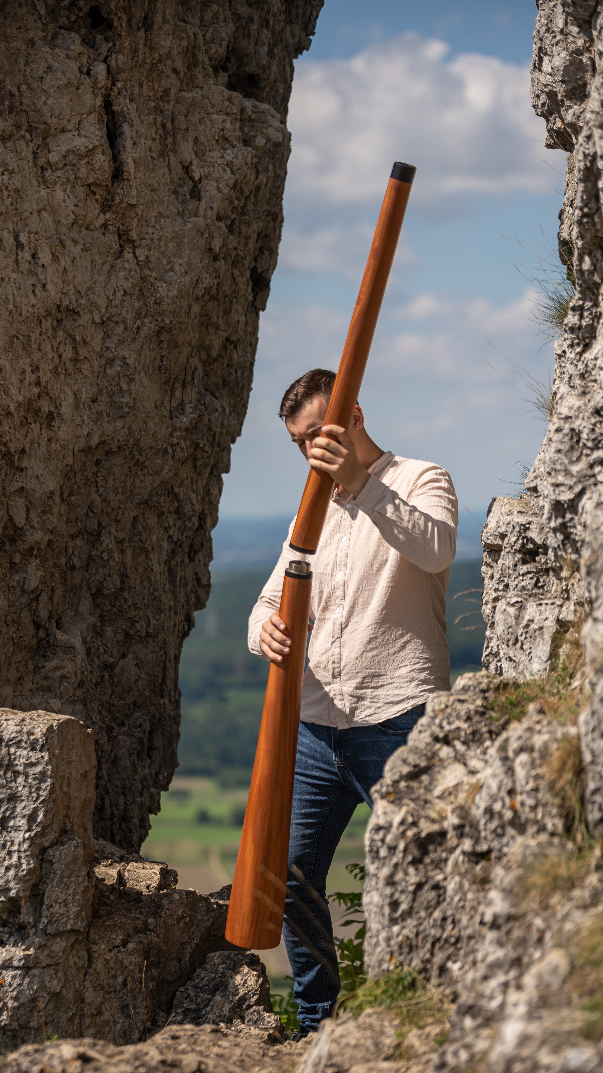 73.2&quot; Sliced Pro Didgeridoo, Tuning D, Natural