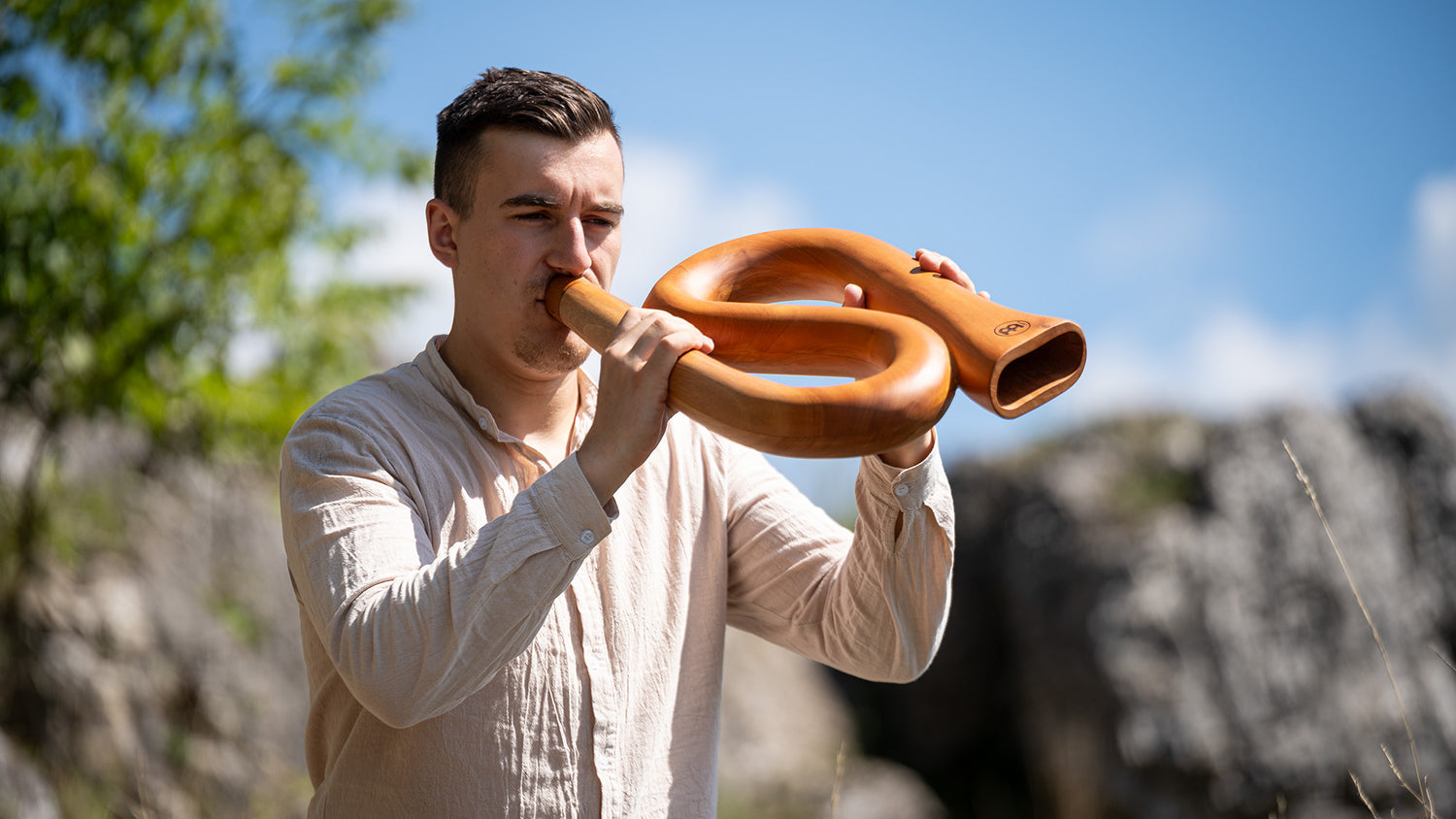 S-Shaped Pro Didgeridoo, Tuning D, Natural