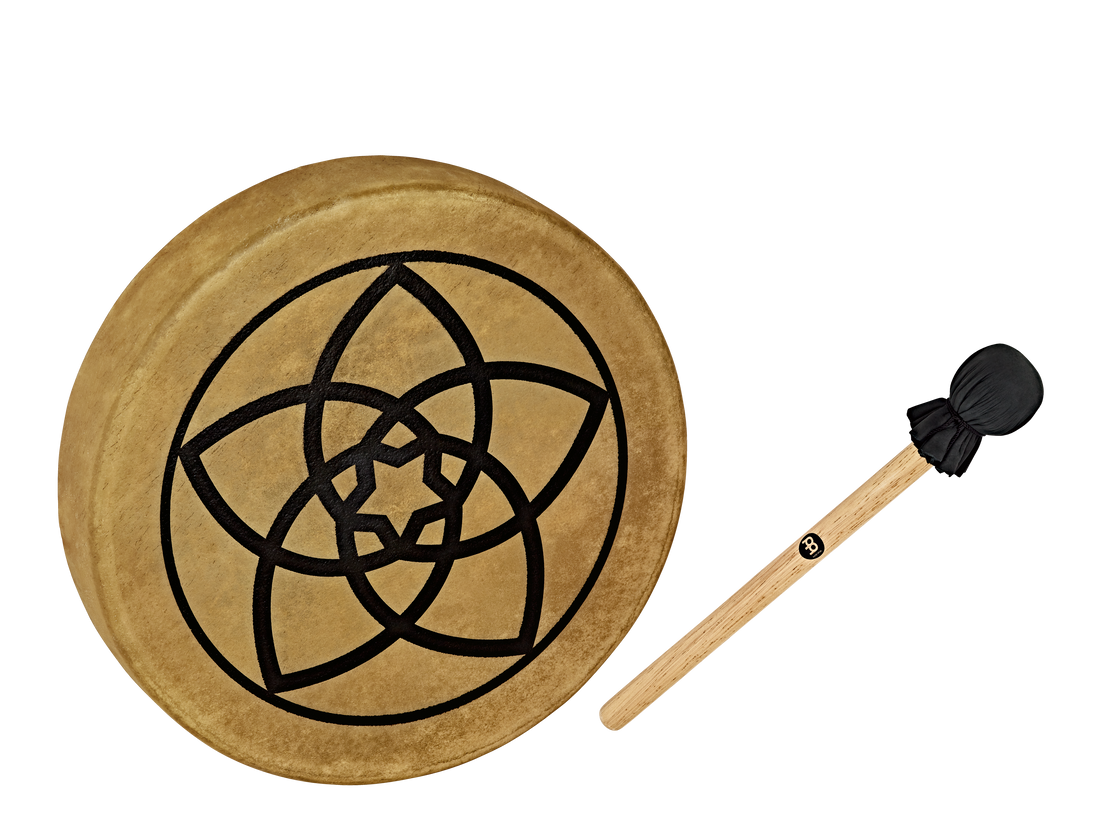 15" Native American-Style Hoop Drum, Venus Flower