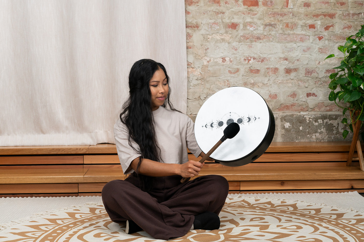 14&quot; Ritual Drum, Moon Phases, True Feel Synthetic Head