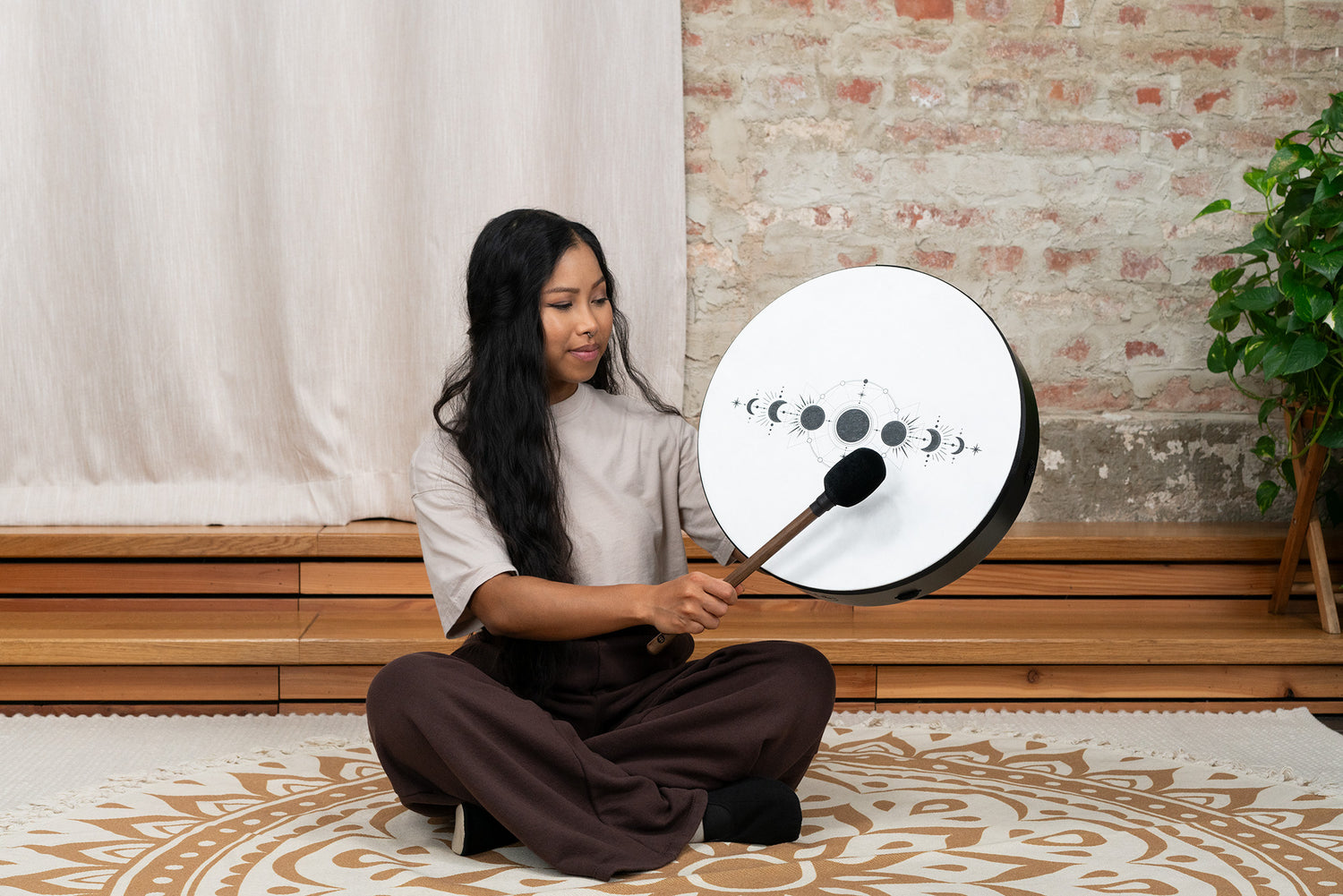 16&quot; Ritual Drum, Moon Phases, True Feel Synthetic Head