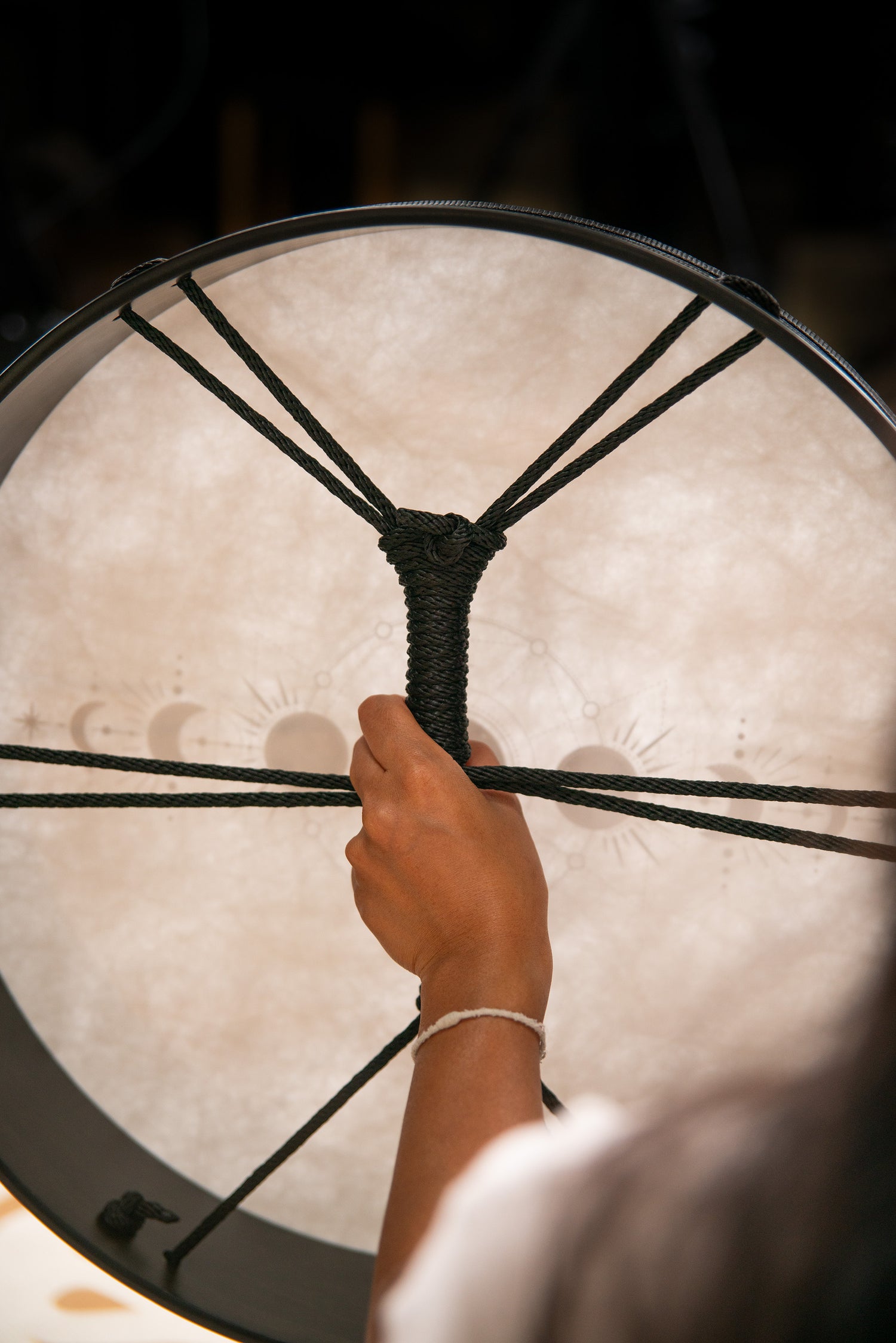 18&quot; Ritual Drum, Moon Phases, True Feel Synthetic Head
