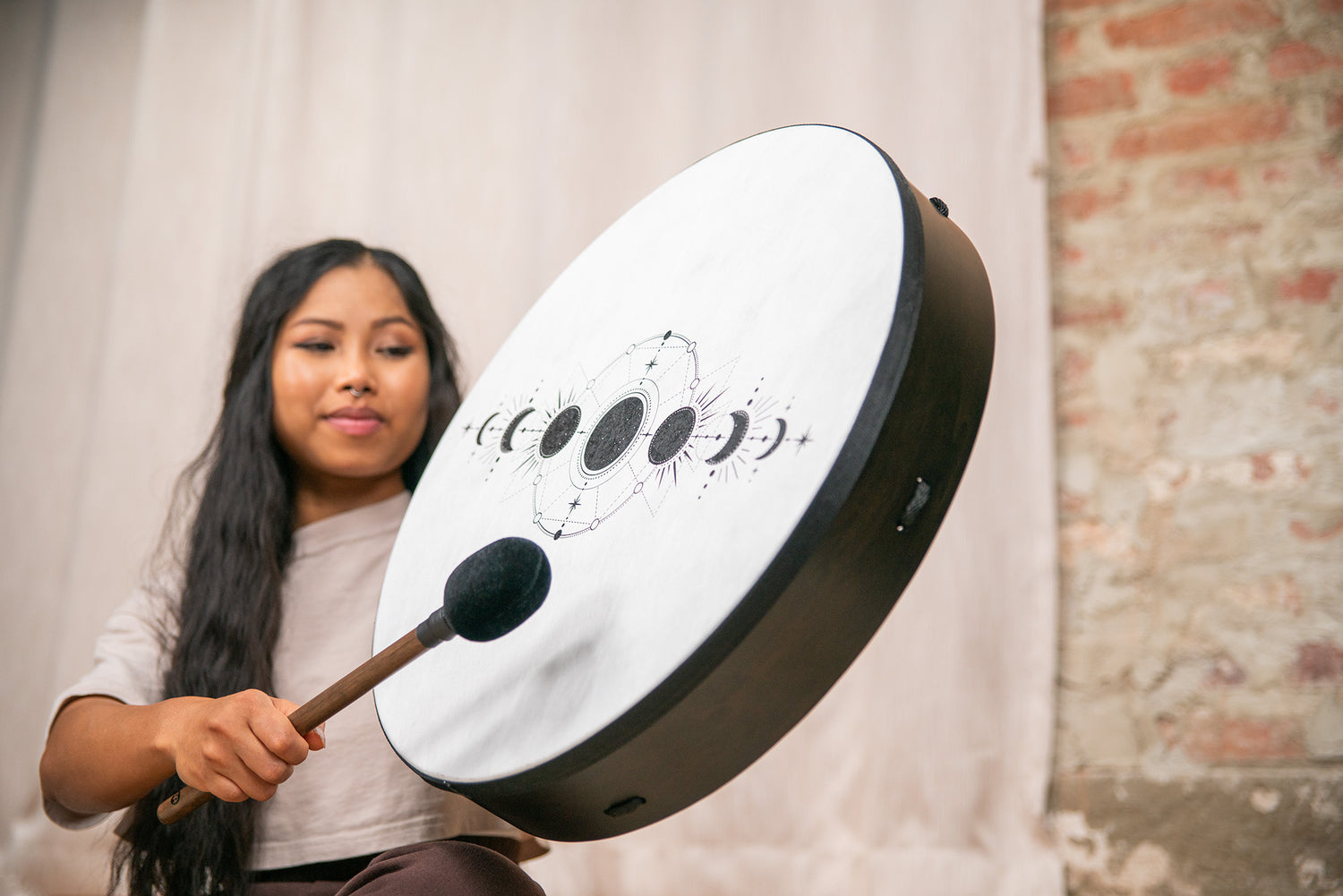 20&quot; Ritual Drum, Moon Phases, True Feel Synthetic Head