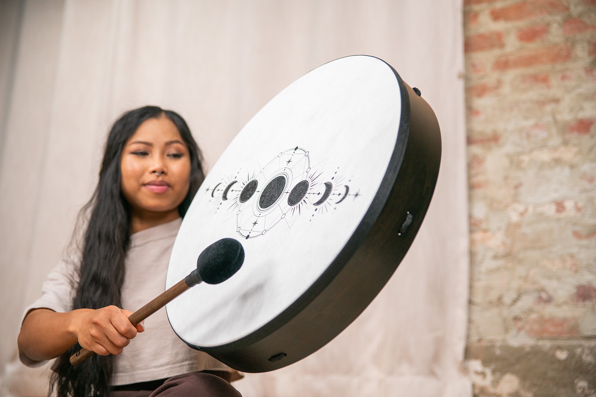 20&quot; Ritual Drum, Moon Phases, True Feel Synthetic Head
