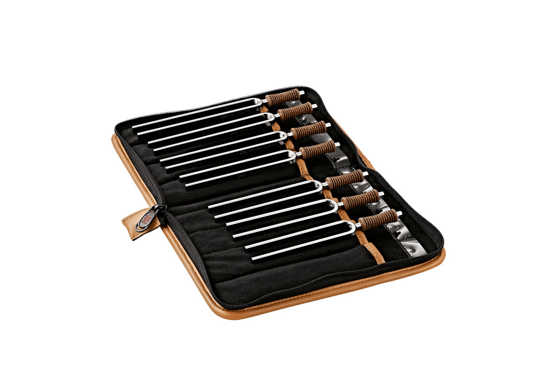 7-Piece Planetary Tuned Tuning Fork Chakra Set incl. Case