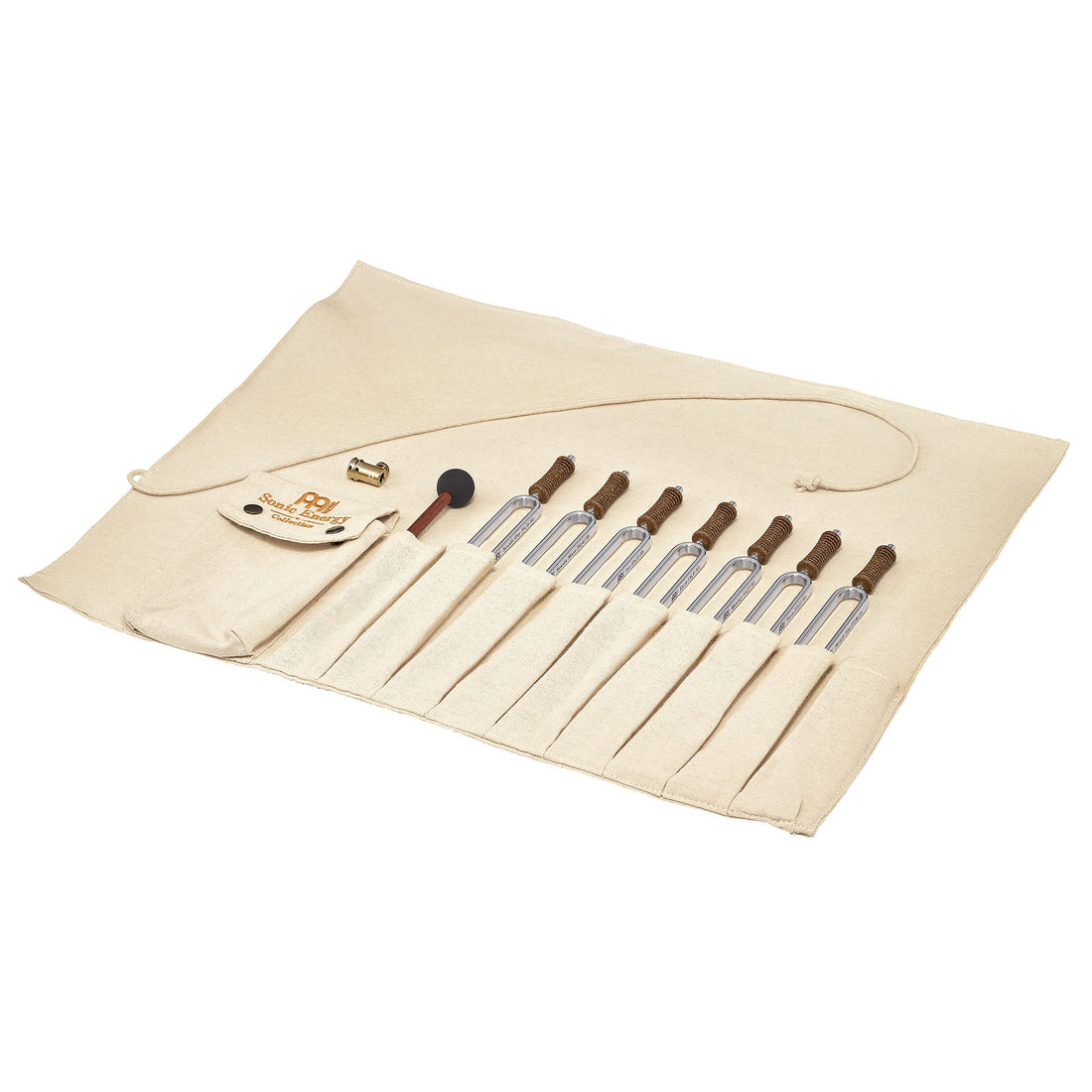 Planetary Tuned Tuning Fork Chakra Set, Incl. Rollup Bag & Tuning Fork Vibration Foot