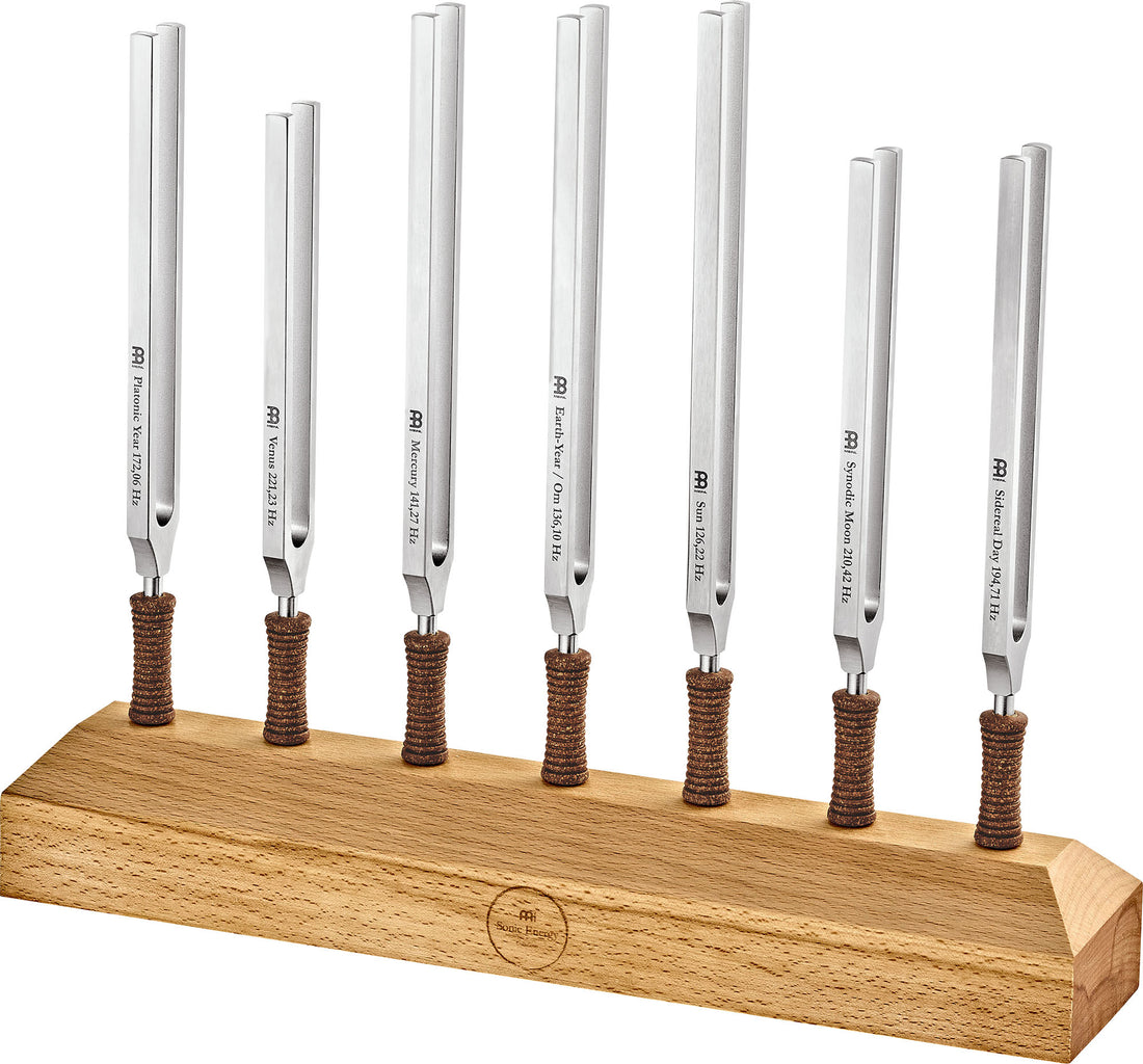 7-Piece Planetary Tuned Therapy Tuning Fork Chakra Set incl. Holder